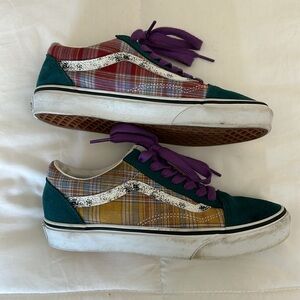 VANS Acid Prep Multicolor Plaid Sneakers Skate Shoes Womens 7 / Mens 5.5